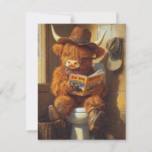 De eenzame lezer Een cowboy's contemplatie Briefkaart