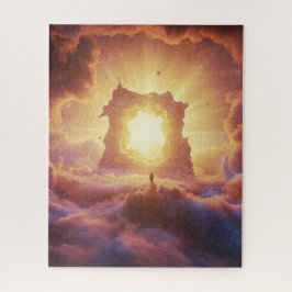 De eenzame mens staart in het heilige onbekende un legpuzzel