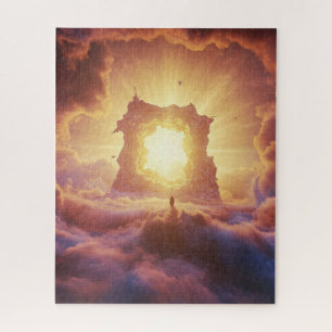 De eenzame mens staart in het heilige onbekende un legpuzzel