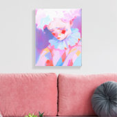 De eenzame roze clown canvas afdruk (Insitu (Woonkamer))