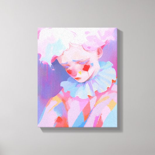 De eenzame roze clown canvas afdruk (Voorkant)