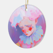De eenzame roze clown keramisch ornament (Links)