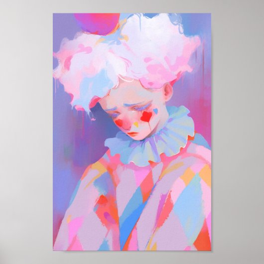 De eenzame roze clown poster (Voorkant)