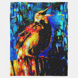 De eenzame vogel 2 fleece deken