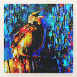 De eenzame vogel 2 glazen onderzetter