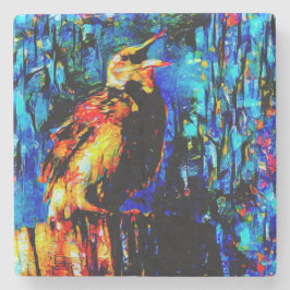 De eenzame vogel 2 stenen onderzetter