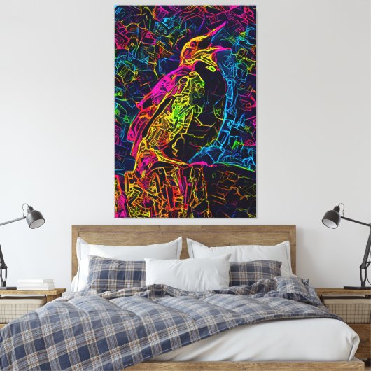De eenzame vogel 3 canvas afdruk (Insitu (Slaapkamer))