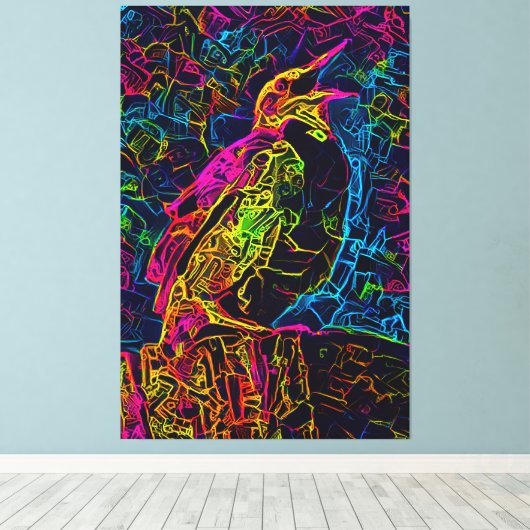 De eenzame vogel 3 canvas afdruk (Insitu (Houten vloer))