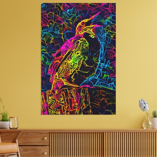 De eenzame vogel 3 canvas afdruk (Insitu (Woonkamer))