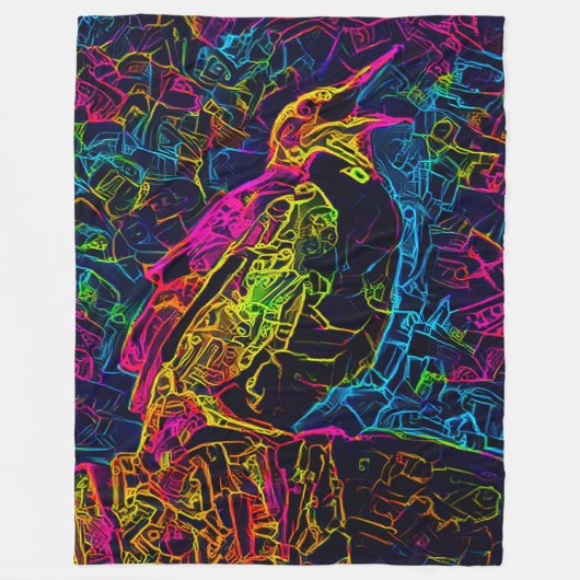 De eenzame vogel 3 fleece deken (Voorkant)
