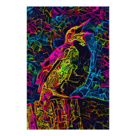 De eenzame vogel 3 foto afdruk