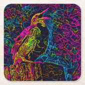 De eenzame vogel 3 kartonnen onderzetters (Voorkant)