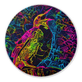 De eenzame vogel 3 keramische knop