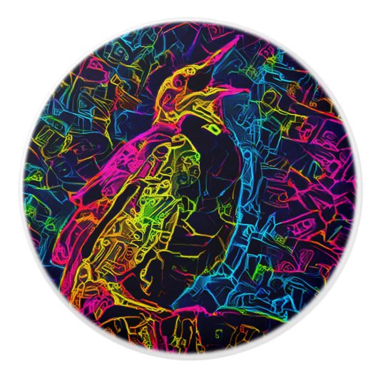 De eenzame vogel 3 keramische knop (Voorkant)