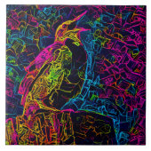 De eenzame vogel 3 tegeltje (Voorkant)