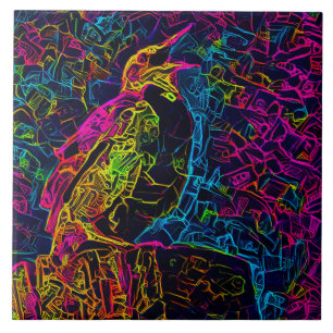 De eenzame vogel 3 tegeltje