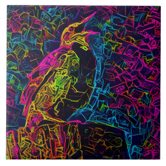 De eenzame vogel 3 tegeltje