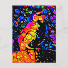 De eenzame vogel 4: vloeibare kunststijl briefkaart