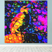 De eenzame vogel 4: vloeibare kunststijl canvas afdruk (Insitu (Houten vloer))