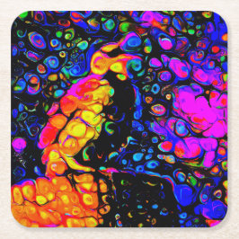 De eenzame vogel 4: vloeibare kunststijl kartonnen onderzetters