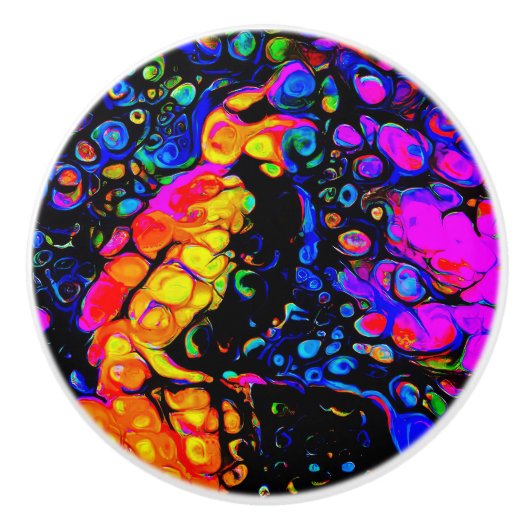 De eenzame vogel 4: vloeibare kunststijl keramische knop (Voorkant)