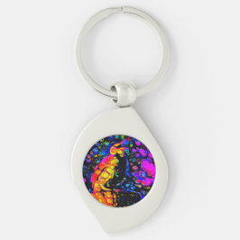 De eenzame vogel 4: vloeibare kunststijl sleutelhanger