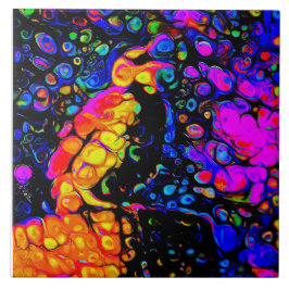 De eenzame vogel 4: vloeibare kunststijl tegeltje