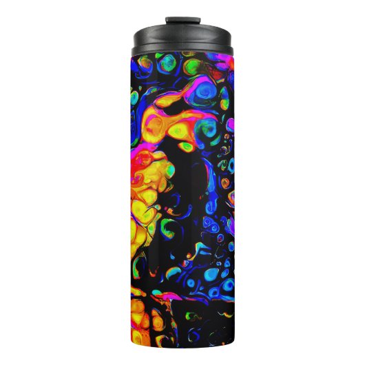 De eenzame vogel 4: vloeibare kunststijl thermosbeker (Voorkant)