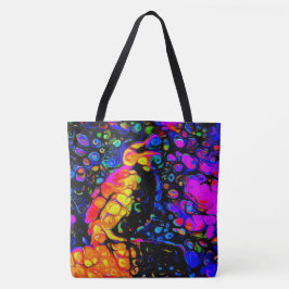 De eenzame vogel 4: vloeibare kunststijl tote bag