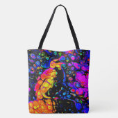De eenzame vogel 4: vloeibare kunststijl tote bag (Achterkant)