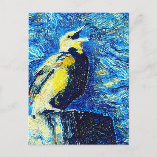 De eenzame vogel van Gogh stijl Briefkaart (Voorkant)