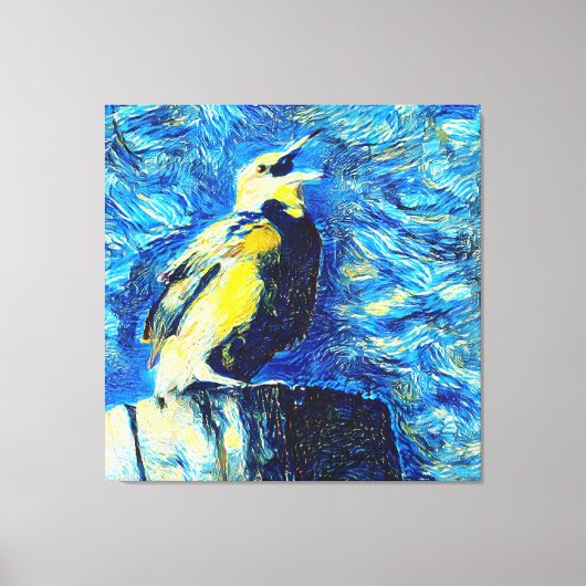 De eenzame vogel van Gogh stijl Canvas Afdruk (Voorkant)