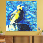 De eenzame vogel van Gogh stijl Canvas Afdruk (Insitu (Woonkamer))