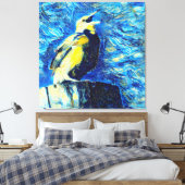De eenzame vogel van Gogh stijl Canvas Afdruk (Insitu (Slaapkamer))