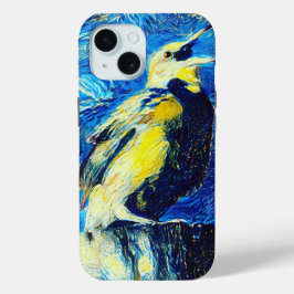 De eenzame vogel van Gogh stijl iPhone 15 Case
