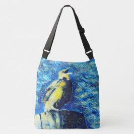 De eenzame vogel van Gogh stijl Crossbody Tas