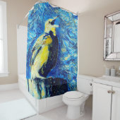 De eenzame vogel van Gogh stijl Douchegordijn (In situ)