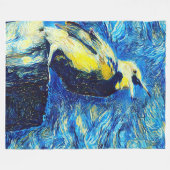 De eenzame vogel van Gogh stijl Fleece Deken (Voorkant (Horizontaal))
