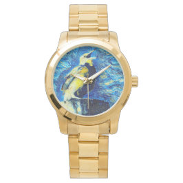 De eenzame vogel van Gogh stijl Horloge