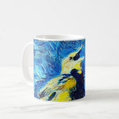 De eenzame vogel van Gogh stijl Koffiemok (Voorkant links)