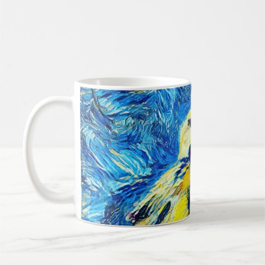 De eenzame vogel van Gogh stijl Koffiemok (Links)