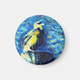 De eenzame vogel van Gogh stijl Magneet