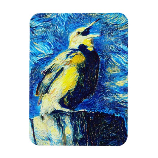 De eenzame vogel van Gogh stijl Magneet (Verticaal)