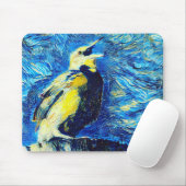 De eenzame vogel van Gogh stijl Muismat (Met muis)