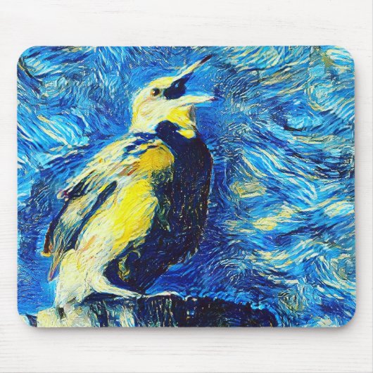 De eenzame vogel van Gogh stijl Muismat (Voorkant)
