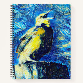 De eenzame vogel van Gogh stijl Notitieboek