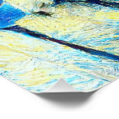 De eenzame vogel van Gogh stijl Perfect Poster (Hoek)