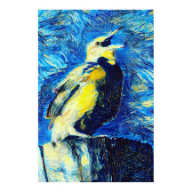 De eenzame vogel van Gogh stijl