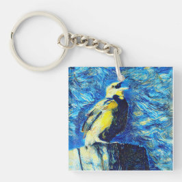 De eenzame vogel van Gogh stijl Sleutelhanger