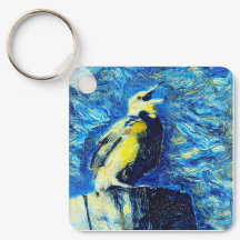 De eenzame vogel van Gogh stijl
